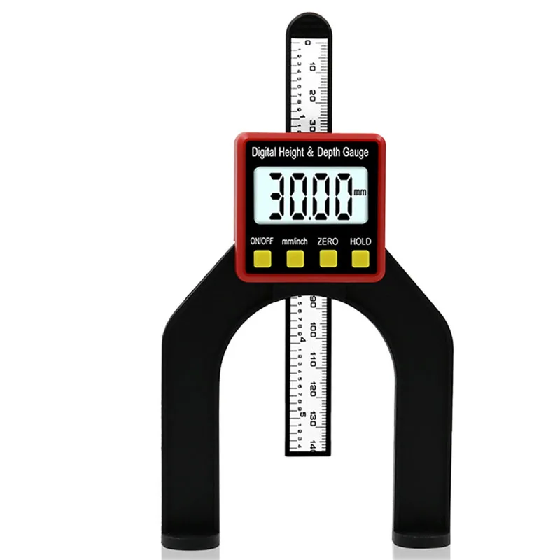 K50 Skaitmeninis gylio matuoklis LCD aukščio matuokliai Suportai su magnetinėmis kojomis maršrutizatoriaus stalams Medienos apdirbimo matavimo įrankiai