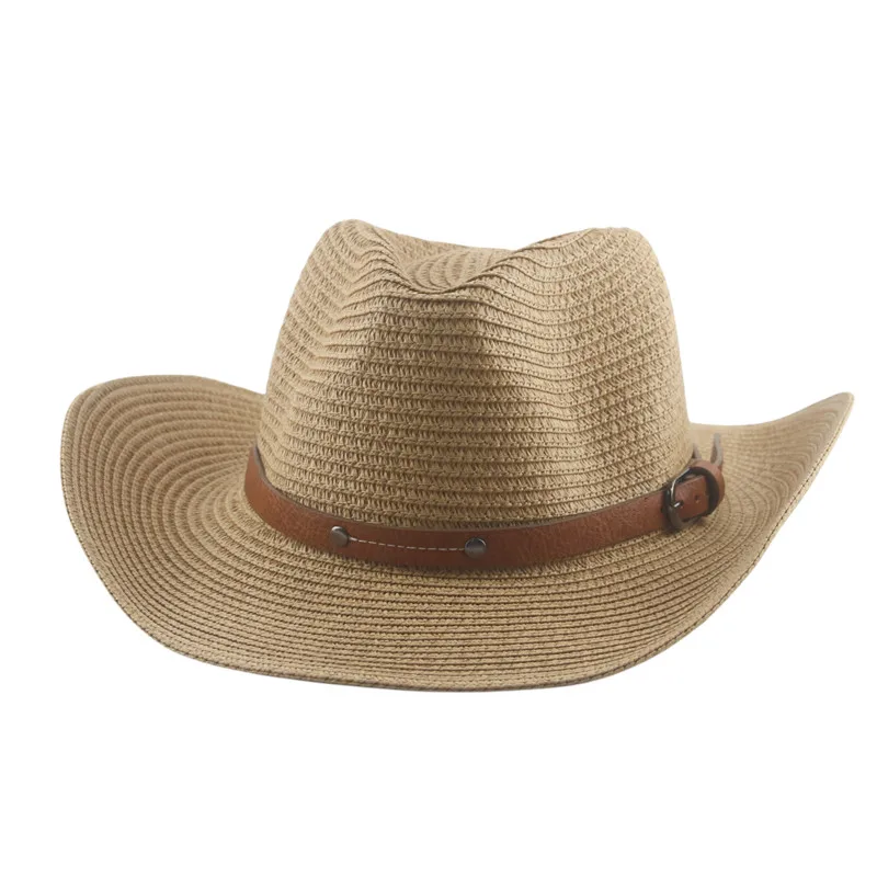 Kaubojaus skrybėlė Vakarų kaubojų šiaudinės skrybėlės Panamos vasaros vėjo apsaugos nuo saulės kepurės moterims Vyrai Skrybėlė Kietos kepurės Sombrero Hombre