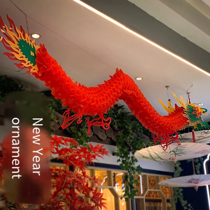 kinų Naujųjų metų drakono girliandos pakabinamas dekoracijų rinkinys 