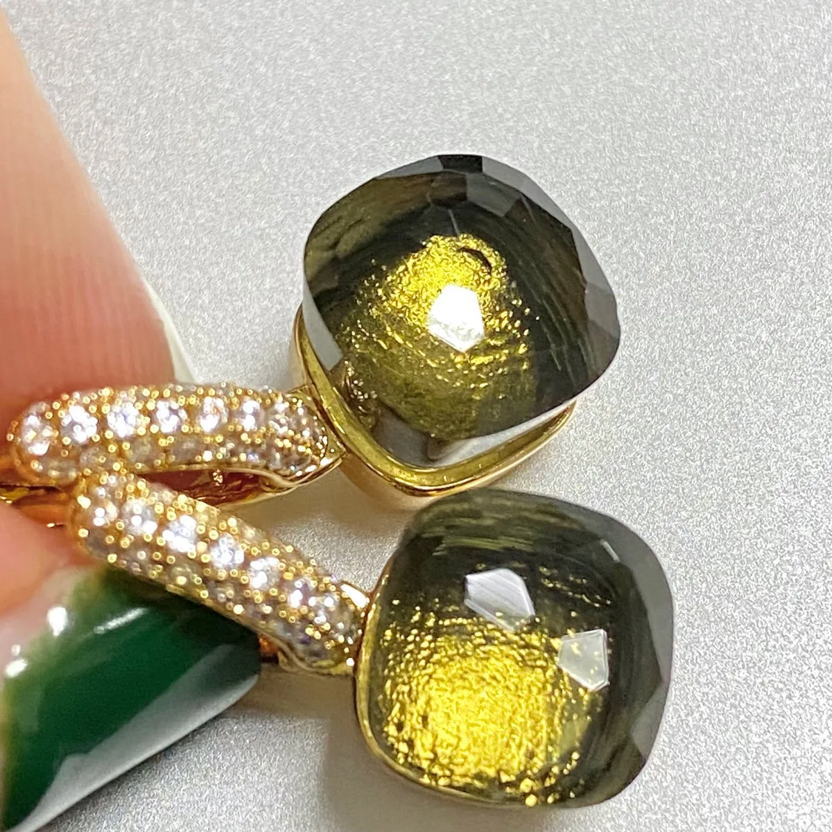 Klasikiniai saldainių stiliaus auskarai Inlay Transparent Zircon 32Colors Crystal auskarai Paauksuoti mados papuošalai moterims