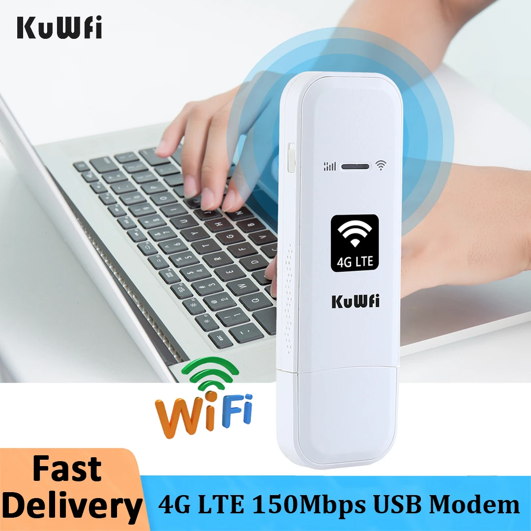 KuWFi 4G WiFi maršrutizatorius 150mbps Nešiojamas Wifi LTE USB 4G modemas Kišeninis viešosios interneto prieigos taškas USB raktas Universalus atrakintas 