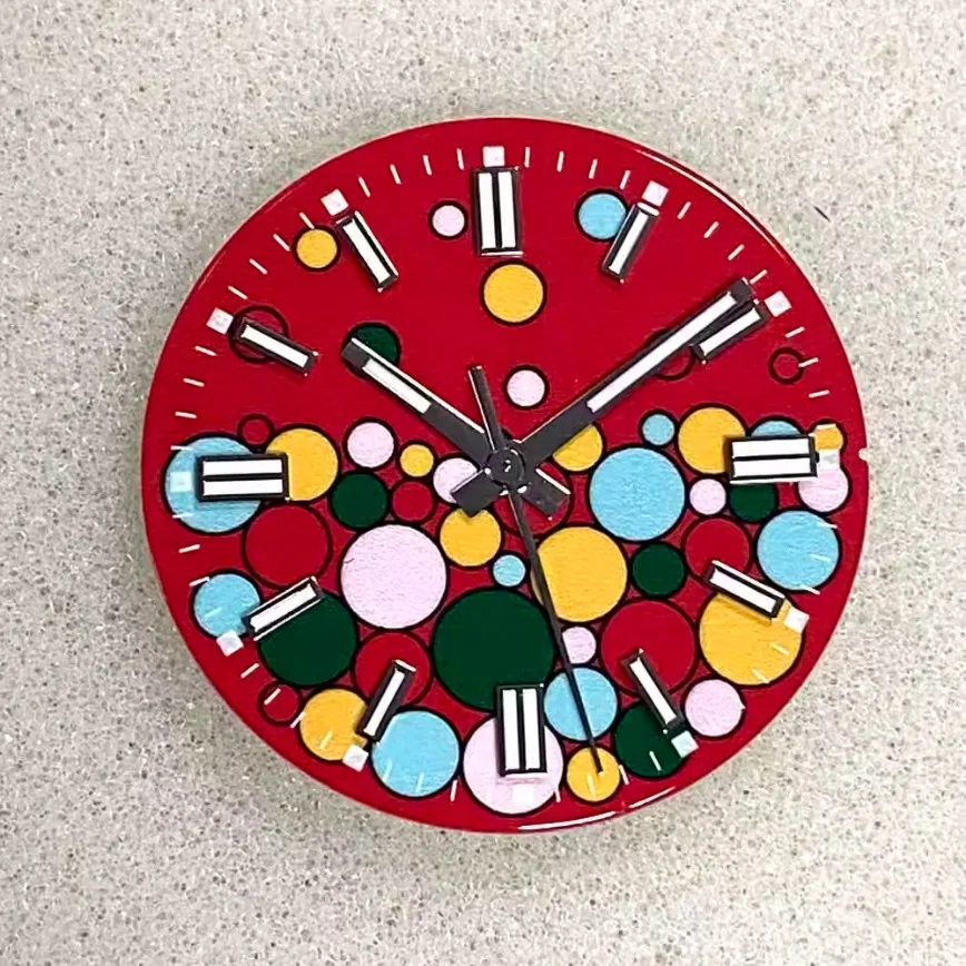 Laikrodžių priedai Laikrodžio ciferblatas 28.5MM Rožinė Raudona Žalia Geltona Mėlyna Ciferblatas Žalia Šviečianti Nėra logotipo, tinkančio NH35/36/4R/7S judėjimui