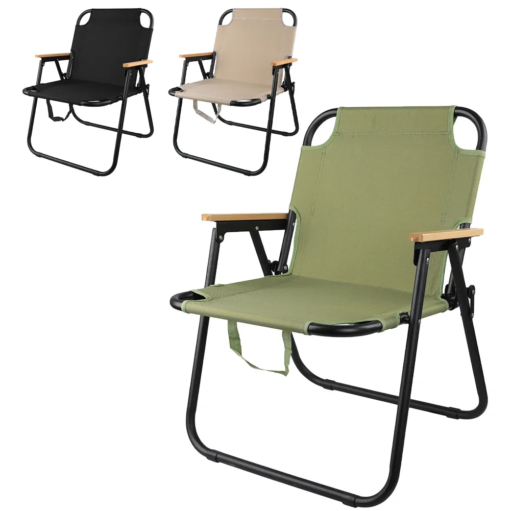 Lauko kempingo kėdė Aukštas anglies plienas 600D Oksfordo audinio nešiojama sulankstoma kėdė stovyklavimo pikniko parkui