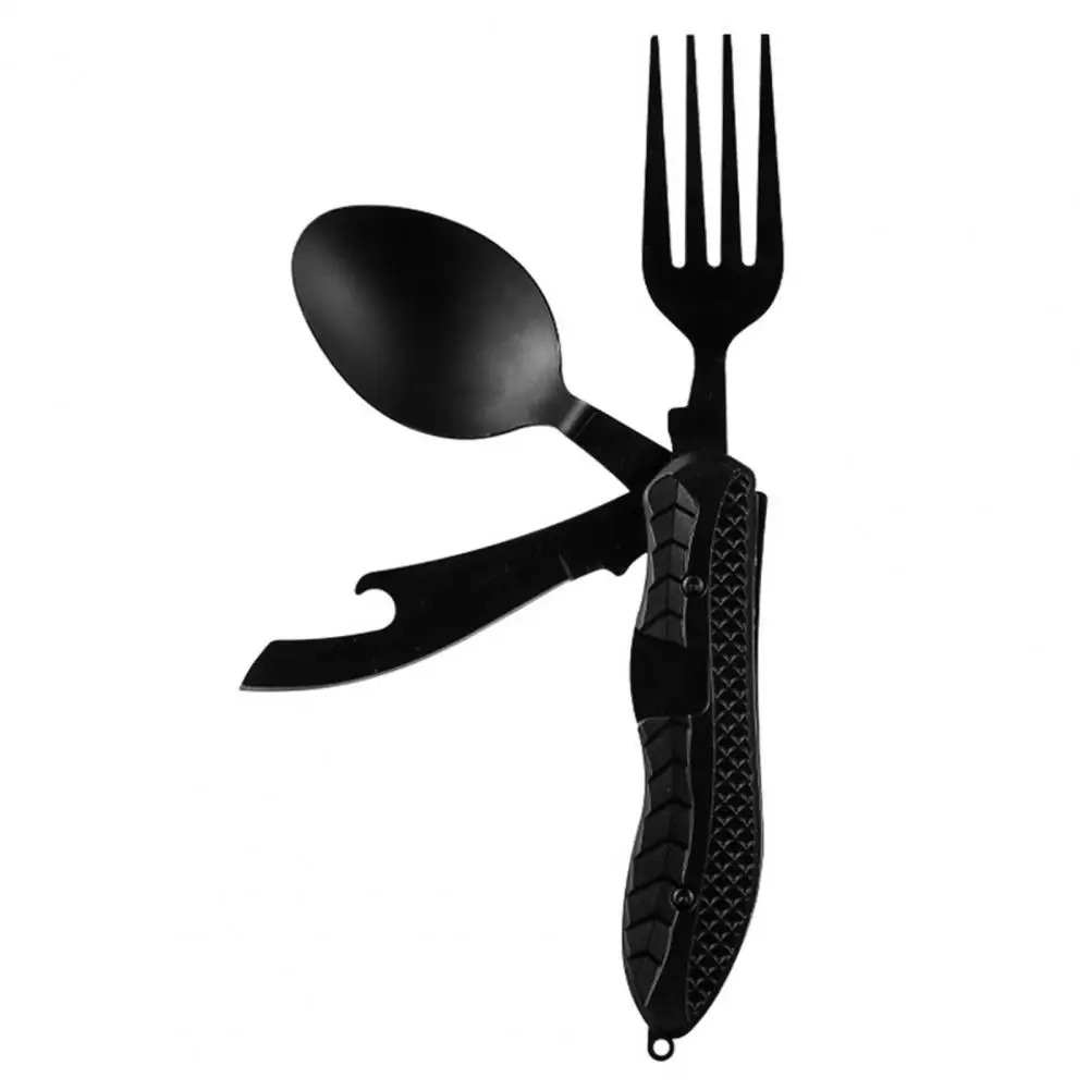 Lengvas kempingo stalo įrankių rinkinys Maisto kokybės kabliuko dizainas sulankstomi stalo įrankiai Lauko šakutės šaukšto pjaustytuvų rinkinys
