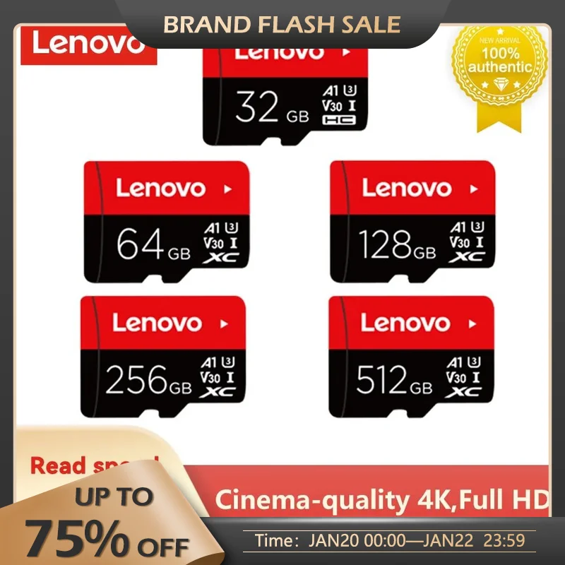 Lenovo atminties kortelė 512GB 256GB 128GB 64GB 32GB U3 V30 4K Full HD Micro TF Mini SD kortelė TF atminties 