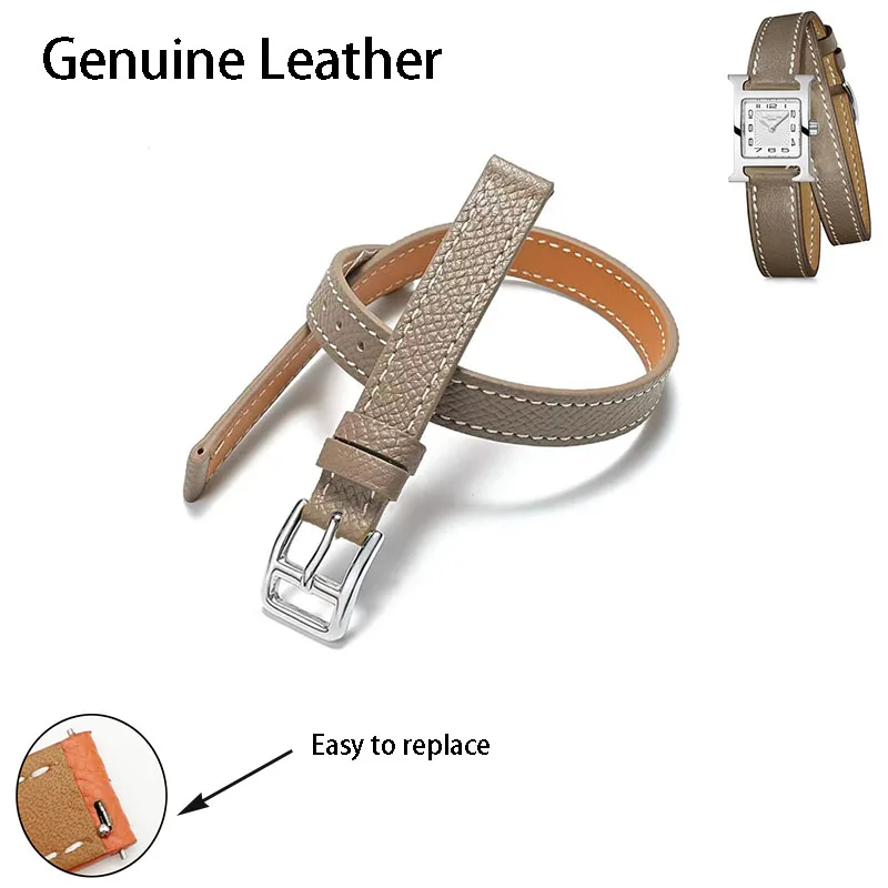 Long Strap natūralios odos laikrodžio dirželis, tinkamas Herme-s 16MM laikrodžio juostai aukštos kokybės moteriškas apyrankės diržas