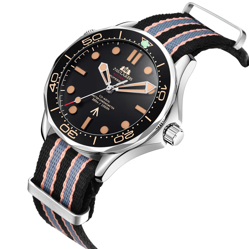 Mados prekės ženklas Vyriškas verslas Mechaninis laikrodis Automatinis judėjimas Šviečiantis didelis ciferblatas Laikrodis Prabangus vyriškas sportinis rankinis laikrodis