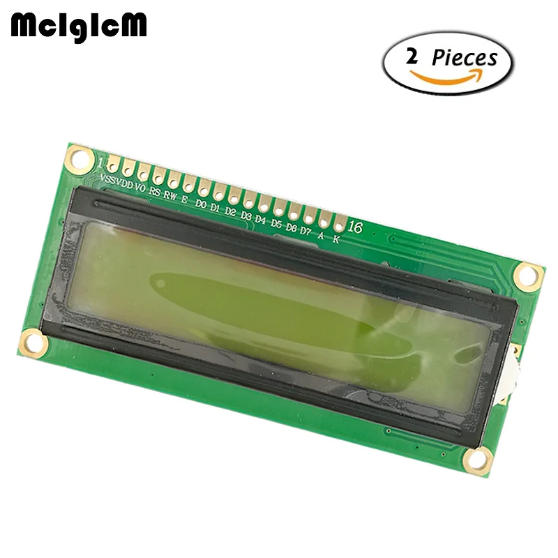 MCIGICM 2vnt lcd 1602 geltonas ekranas Simbolis LCD ekrano modulis Juoda šviesa Naujas ir juodas kodas Karštas pardavimas