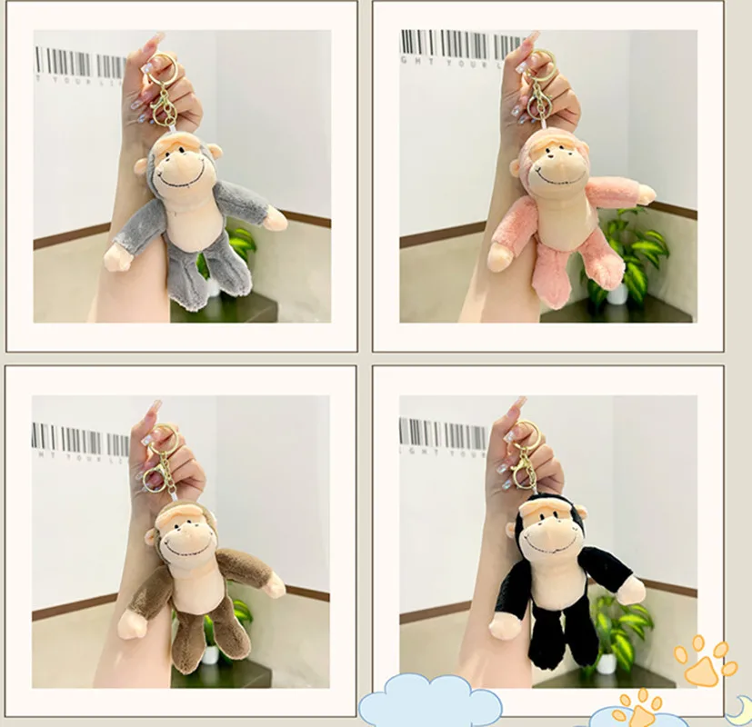 Miela pliušinė beždžionė Lėlė Raktų pakabukas Moterys Mergaitės Animacinis filmas Automobilių krepšiai Raktų pakabukai Raktų pakabukas Raktų pakabukas Pakabukas