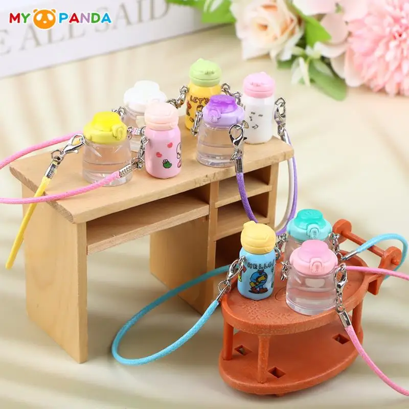 Mielas 1Pc 1:12 Lėlių namelis Miniatiūrinis virdulys Vandens puodelio izoliacijos puodelio modelis Lėlių namo dekoro priedai Vaikai apsimeta, kad žaidžia žaislus