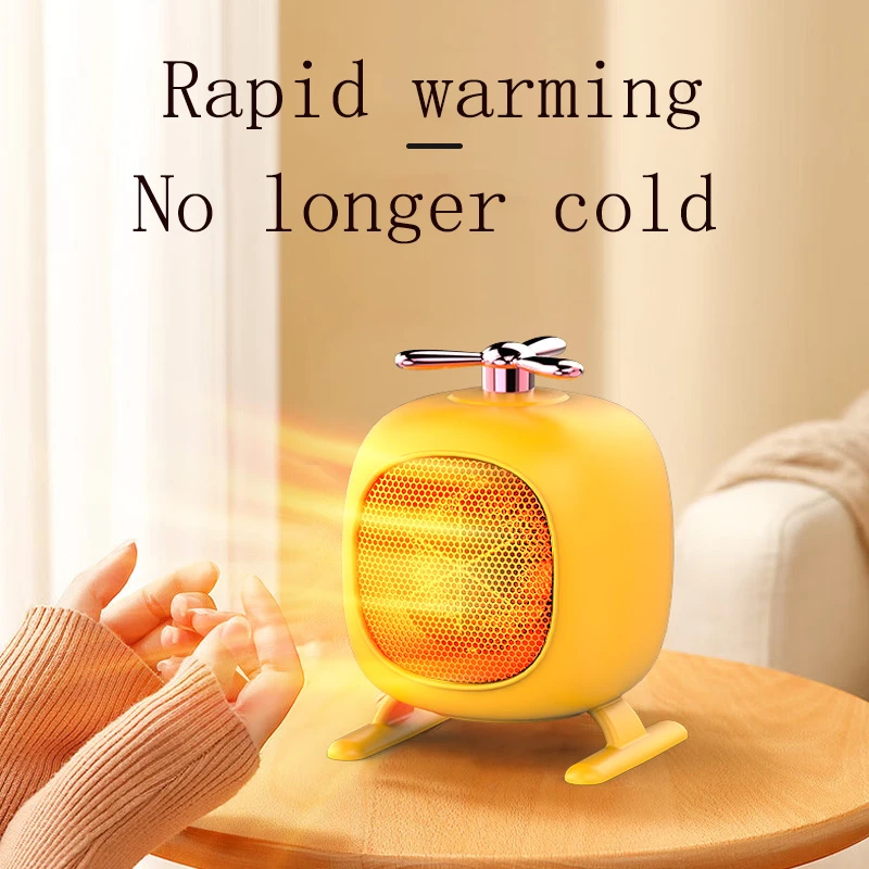 Mini nešiojamojo šildytuvo naujovė Mažas mielas mažo triukšmo darbalaukio kambarys Nešiojamas įkraunamas elektrinis ventiliatoriaus šildytuvas Pagrindinis Namų biuras Žiema