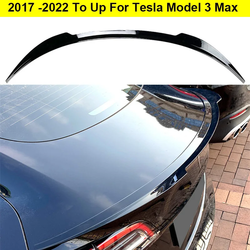 Model3 2017 - 2022 + skirta Tesla Model 3 Max stiliaus automobiliui Galiniai spoilerio sparnai Bagažinės stogo spoileriai Dangtis Sparnas Uodegos dangtis Bagažinės dangčio skaldytuvas Lūpa