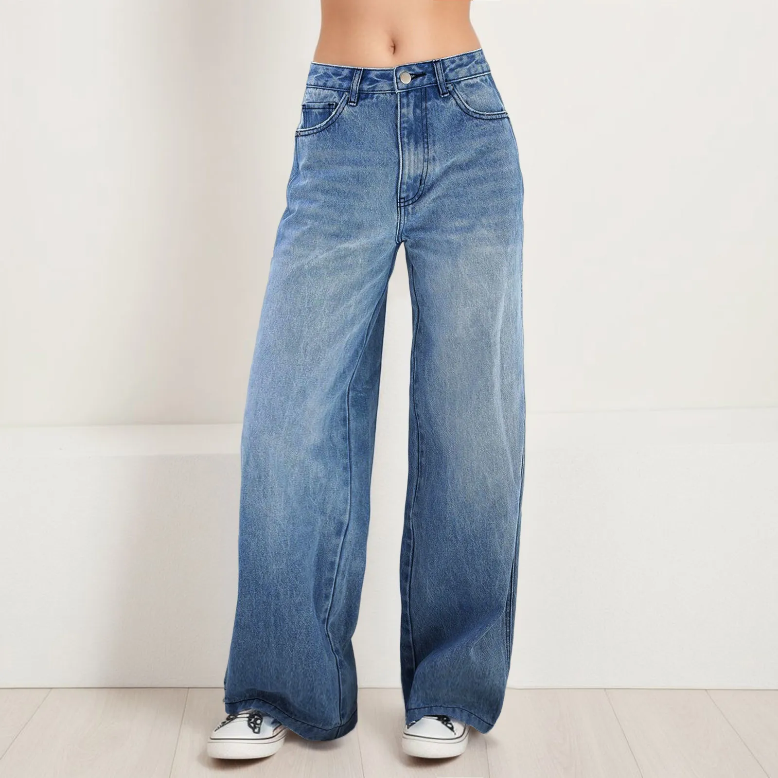 Moterys Plačios džinsinės kelnės Džinsai moteriškiems drabužiams Džinsai Y2k Drabužiai 2024 Džinsai aukštu juosmeniu Moteriai 90-ųjų drabužiai Madingi džinsai