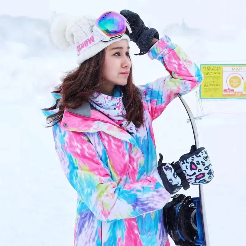 Moterys Vienspalvė slidinėjimo striukė Žiema Šilta Vėjui atsparus Vandeniui atsparus Lauko sportas Snieglentė Slidinėjimo paltas Kombinezonas Hoodie