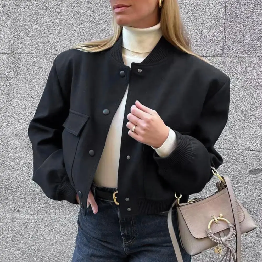 Moterų elegantiškas atlapas Apkarpytas švarkas 2023 Rudens ilgomis rankovėmis kietos kišeninės striukės Fashion Street Office Lady Zipper Casual paltai