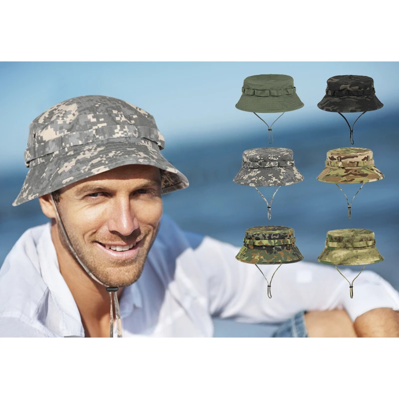 Multicam Boonie skrybėlė Karinė kamufliažinė kaušo kepurė Airsoft armijos taktinė medžioklė Žvejyba lauke Panama Nepalo kepurė Vasaros vyrai