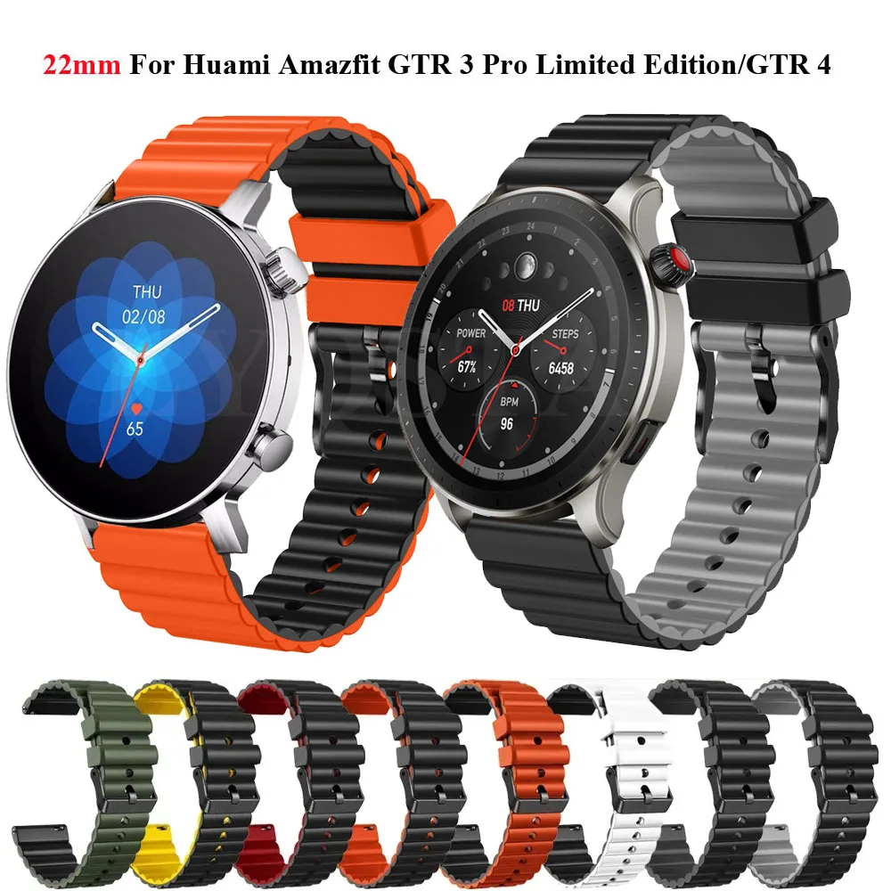 Naujas 22 mm silikoninis laikrodžio dirželis Correa skirtas Huami Amazfit GTR 4 Limited/47mm apyrankė GTR4 GTR3 Pro išmaniojo laikrodžio apyrankė Laikrodžio juosta