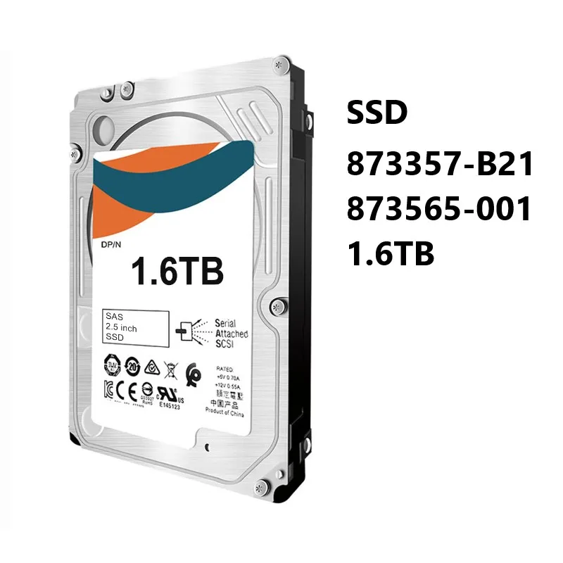 NAUJAS kietojo kūno diskas 873357-B21 873565-001 1.6 TB 2.5in SFF SC DS SAS MLC HS rašymo intensyvumo SSD rinkinys H + PE diskų įrenginiams