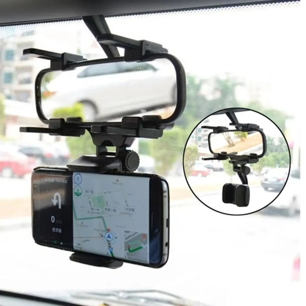 Naujas universalus spaustukas Pasukamas ir ištraukiamas automobilio telefono laikiklis Galinio vaizdo veidrodėlis Vairavimo įrašymo laikiklis GPS mobiliojo telefono palaikymas