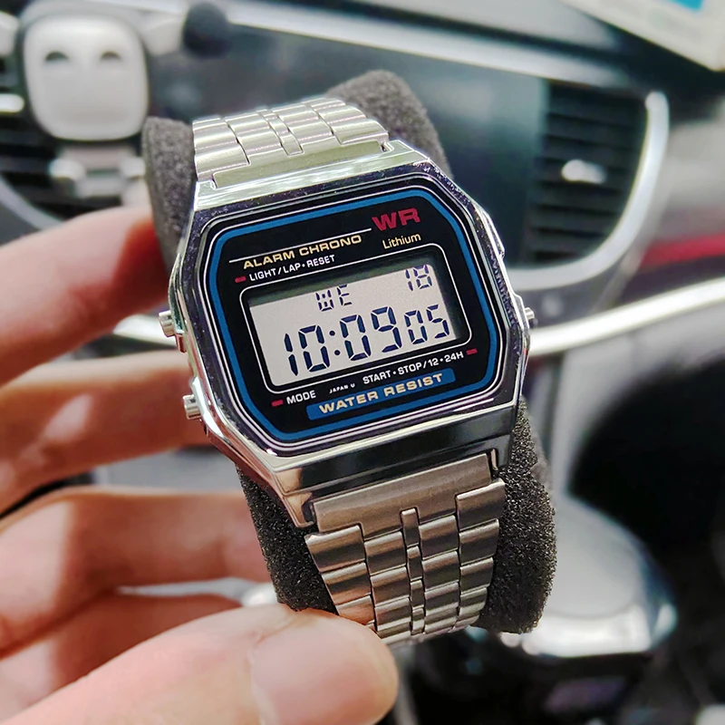 Nauji vyriški laikrodžiai Vandeniui atsparus karinis sportinis laikrodis Nerūdijančio plieno verslo skaitmeninis laikrodis LED žadintuvas Sportinis rankinis laikrodis Relogio