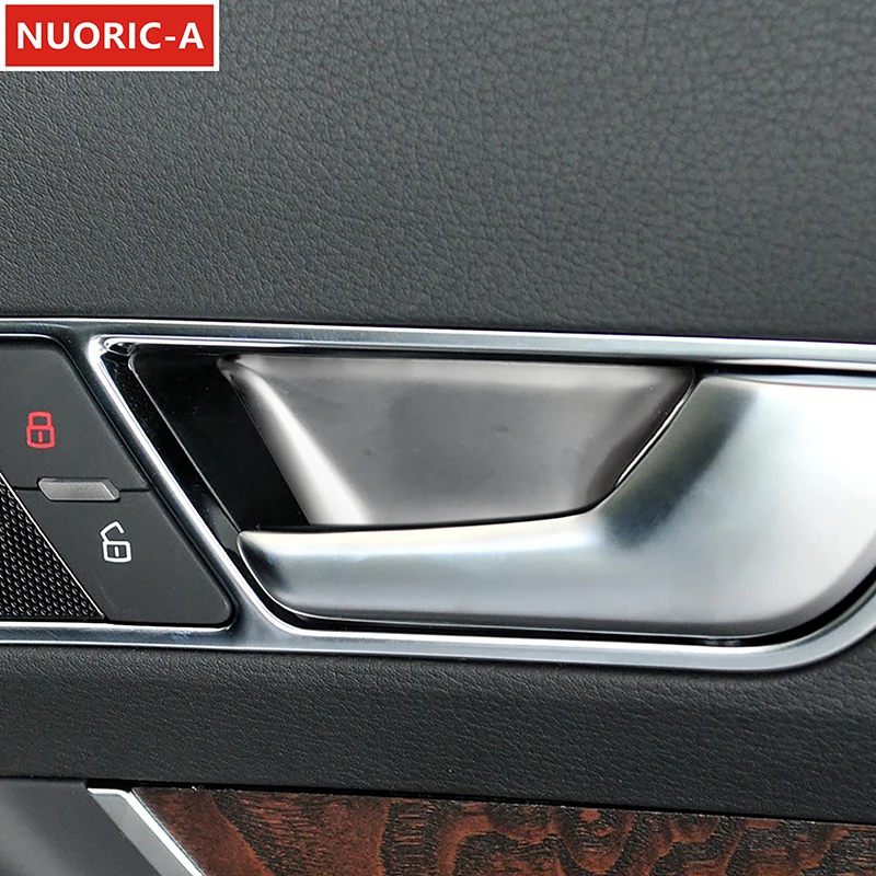 Nerūdijančio plieno vidinių durų dubenėlių lipdukų apdaila Audi A6 C6 2009-2011 automobilių stiliaus durelių riešo dangtelio apdaila