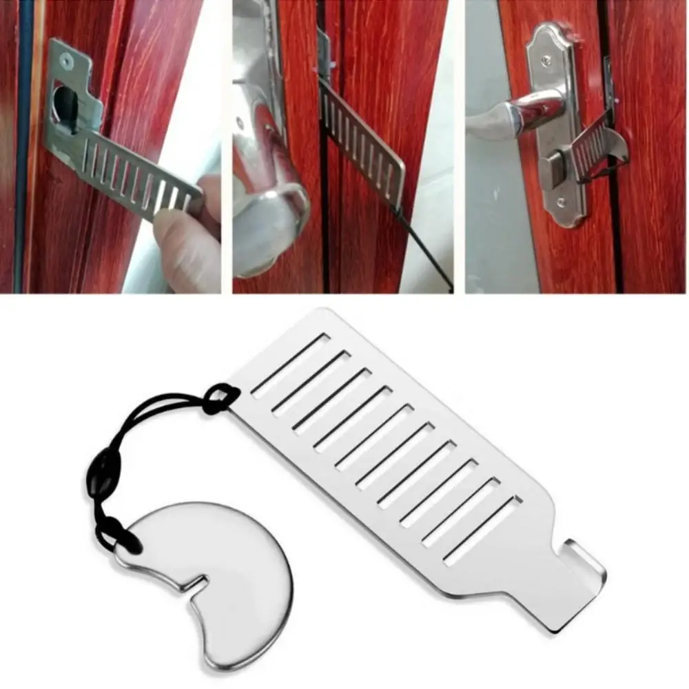 Nešiojami durų užrakto kamščiai Viešbučio durų kamštis Nerūdijančio plieno durų spynos apsauga kelioniniams apartamentams Namų apsaugos užrakto įtaisas