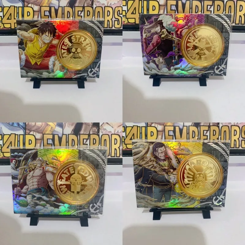 ONE PIECE Monkey D Luffy Edward Newgate Dracule Mihawk Sir Crocodile Thickening and Aggrevation Game Collection Gold Coin Card