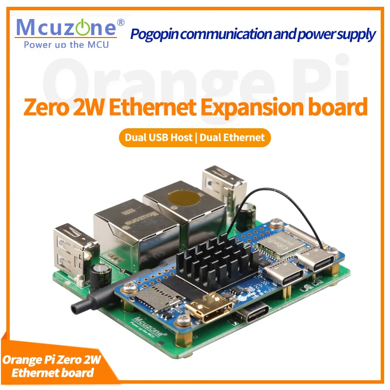 Orange Pi Zero 2W Ethernet išplėtimo plokštė Dvigubas USB pagrindinis kompiuteris | Dvigubas eternetas