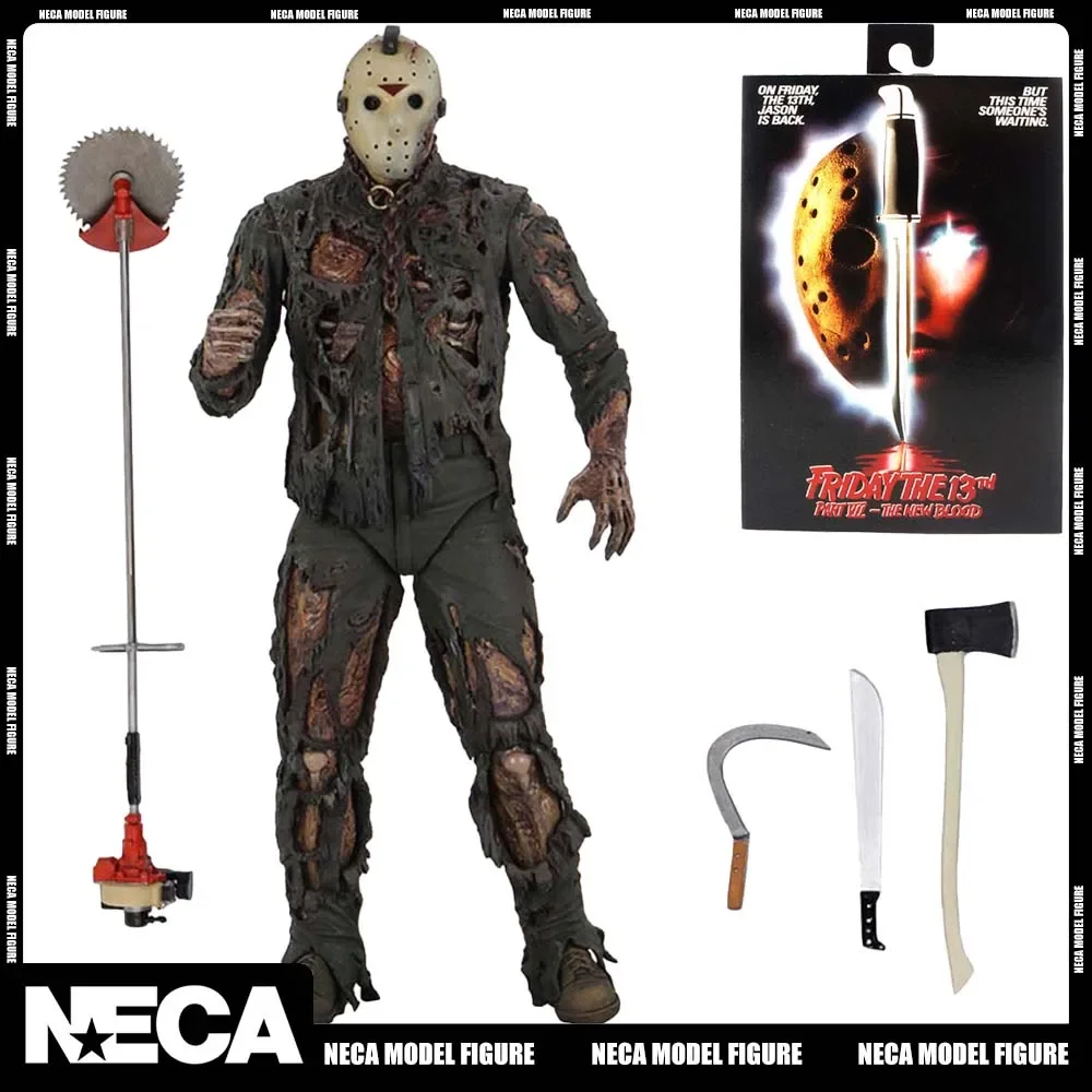 Original NECA Friday The 13th Ultimate Part 7 (New Blood) Jason 7 colių veiksmo figūrėlė PVC modelio žaislo Helovino dovana