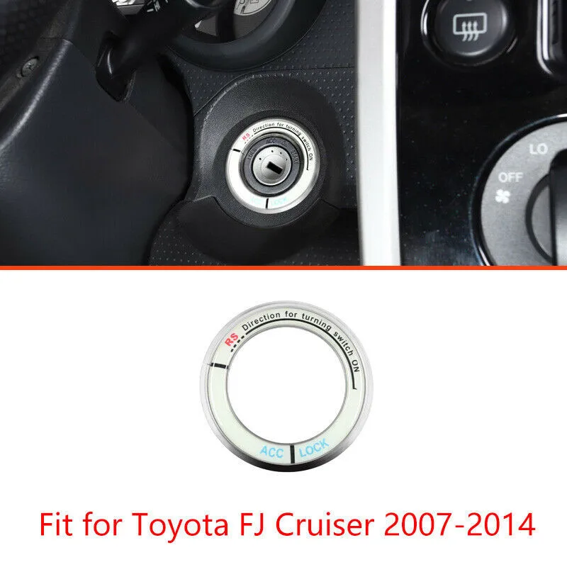 Patvarus naudingas uždegimo jungiklio apdailos keitimo paleidimo mygtukas Priedai Aliuminis Toyota FJ Cruiser 07-2014