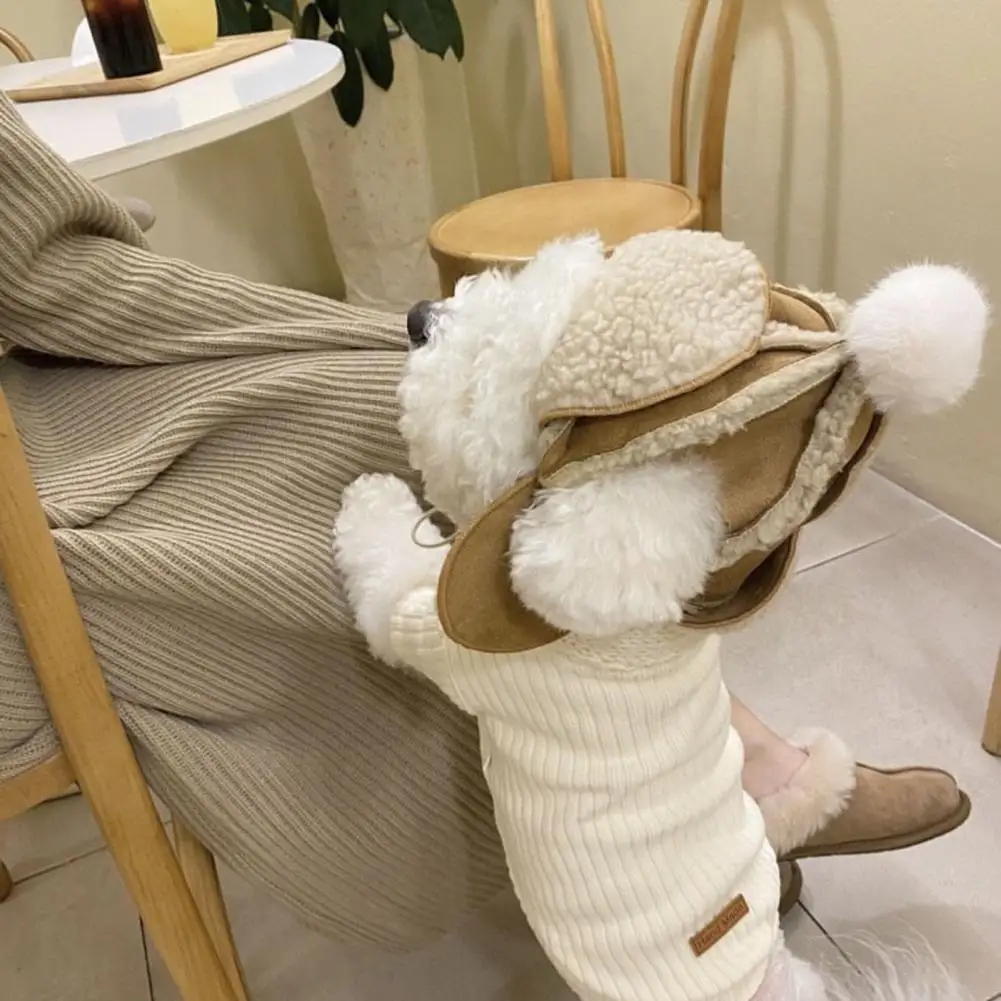 Pet Kepurė žiemai Stilingos patogios žieminės šunų kepurės Minkšta tekstūra Ryškios spalvos Universalūs priedai mylimam augintiniui Pliušinis augintinis