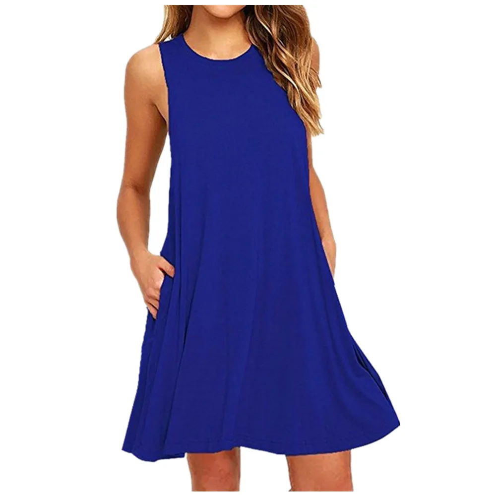 Plus Size XXL Blue Green Midi suknelė Moterys 2023 m. vasara Laisvi dideli drabužiai Be rankovių A linijos prašmatnios elegantiškos laisvalaikio vakarėlio suknelės