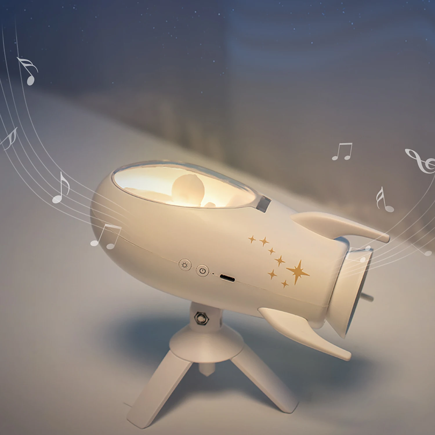 Raketa Kūrybinis garsiakalbis Aviacijos ir kosmoso astronautas LED naktinė lemputė 
