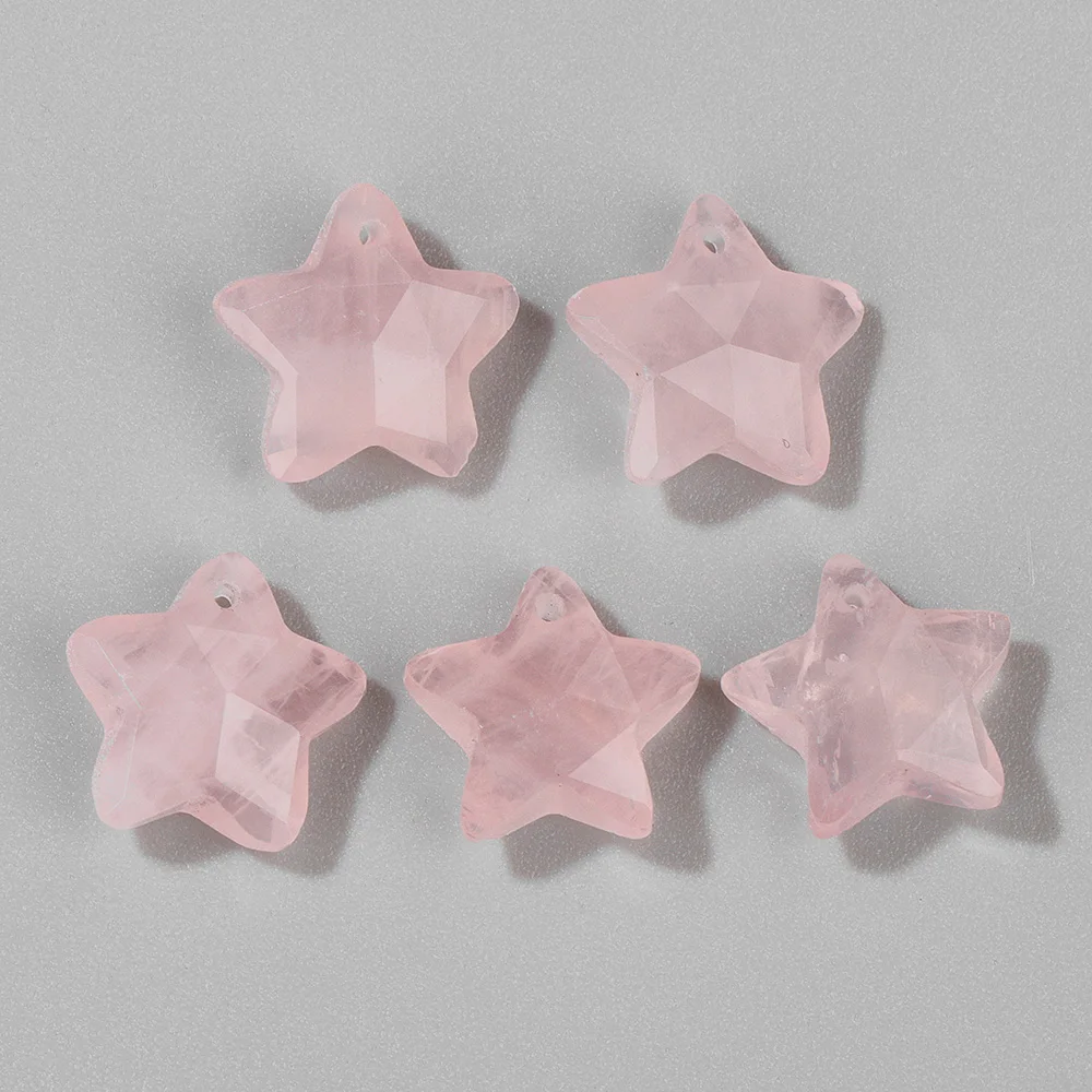 Rožių kvarcai Penkiakampis žvaigždės formos pakabukas 1PC Natūralaus akmens opalitas Ametistai Karoliukai Žavesys papuošalų gamybos aksesuarams 14mm