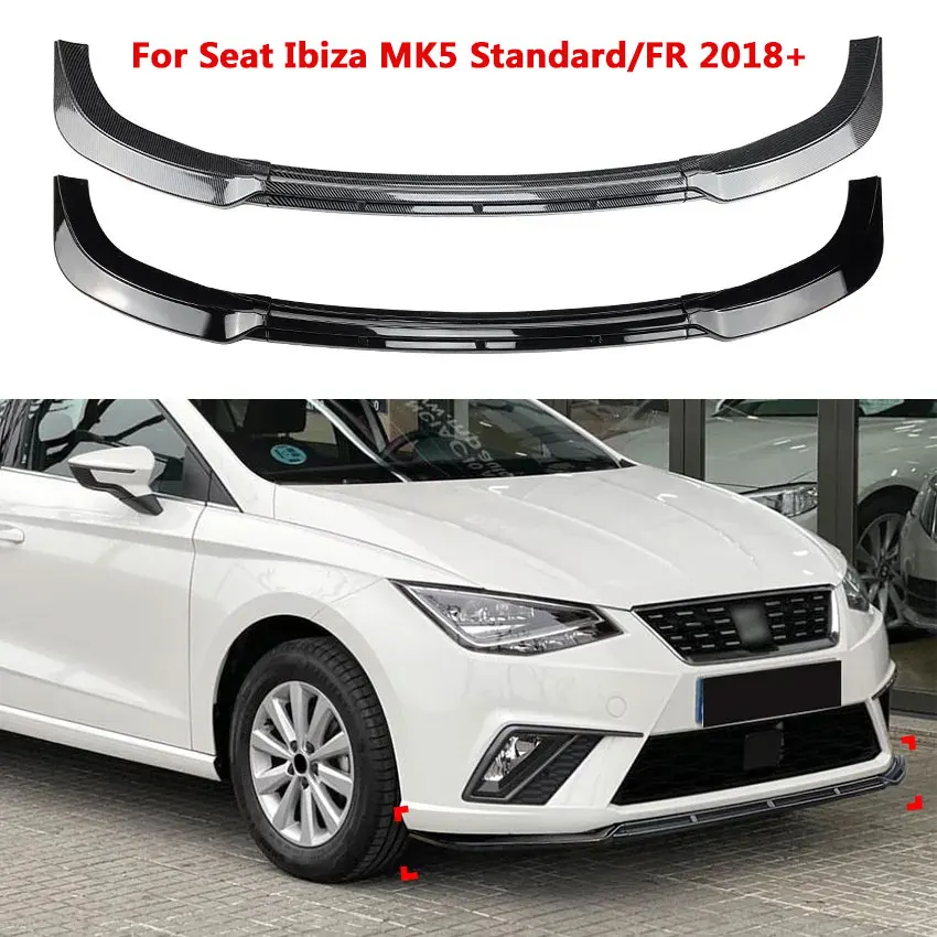 Seat Ibiza MK5 Standard/FR 2018+ automobilio priekinis buferis priekinis lūpų priekinis kastuvas Skirstytuvas Difuzorius Spoilerio apsauga Priedai