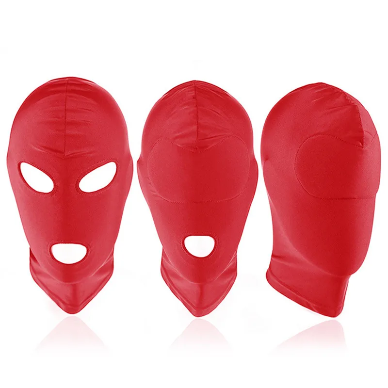 Sexy Red Unisex Cosplay veido kaukė Helovinas Atviros akys ir burnos galvos apdangalas Viso veido kaukės gaubtas vaidmenų žaidimui Kostiumas Meilės vakarėlis
