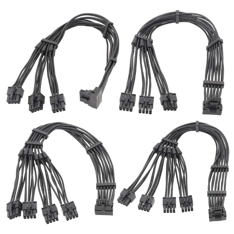 skirta RTX4080 ir RTX4090 serijai 3x 4x 8Pin vyras į PCIE 16 kontaktų alkūnės galvutės kabelis supaprastintas kabelis 12VHPWR PCIE5.0