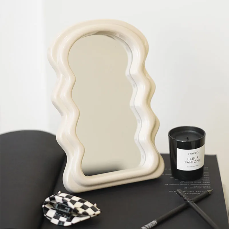 Stalo makiažas Dekoro veidrodis Stiklas Tuštybė Vaikai Mergaitė Estetinis didelis veidrodis Miegamasis Dekoravimas Habitacion Estetiniai dekoratyviniai veidrodžiai