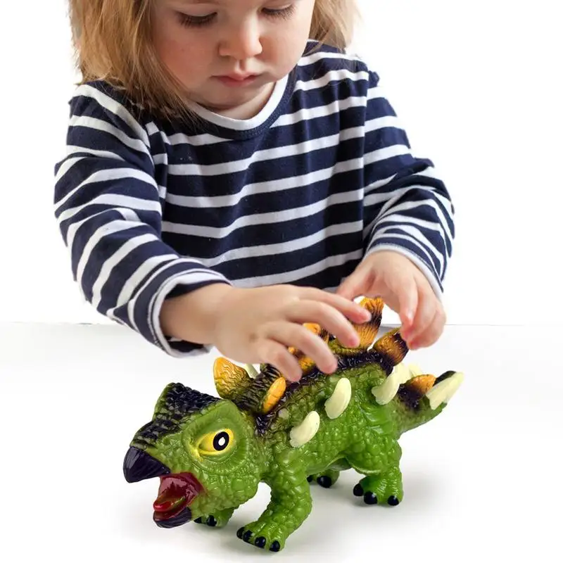 Stegosaurus dinozaurų žaislas girgždantis mini dinozaurų žaislai Imituoti mini vaikų žaislai Pažintinės namų dekoracijos berniukams dinozaurų mylėtojui