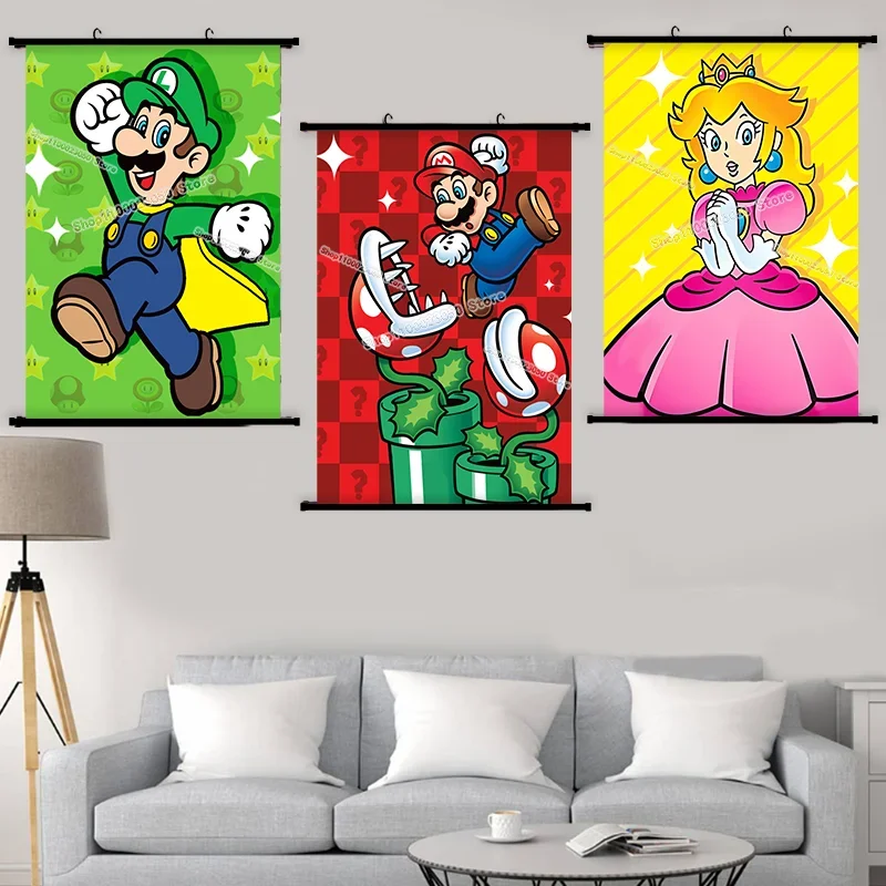 Super Mario kabantis paveikslas Mario Bros dekoratyvinė tapyba Svetainė Miegamojo fonas Sienų puošmena Vaikams Gimtadienio dovanos
