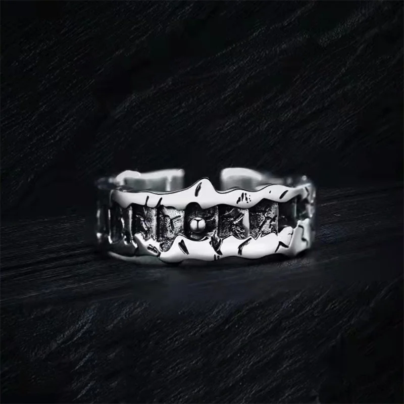 Trend Bedugnės dizaino žiedas vyrams Jwelry asmenybė Sidabrinis 925 žiedas Vyriškas indeksas Smulkesni aksesuarai Atidarymo dydis