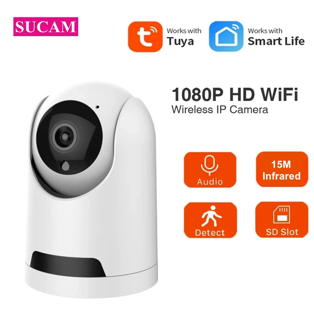 Tuya Smart 2MP 1080P IP kamera Belaidė WiFi mini kamera 2MP automatinis sekimas Saugumo stebėjimas Infraraudonųjų spindulių kamera Kūdikio monitorius