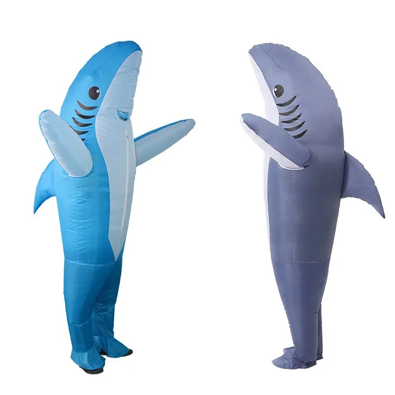 Unisex Funny Inflatable Shark Cosplay kostiumas Suaugusiųjų puošni suknelė Spektaklio drabužiai Helovino karnavalo teminis vakarėlis