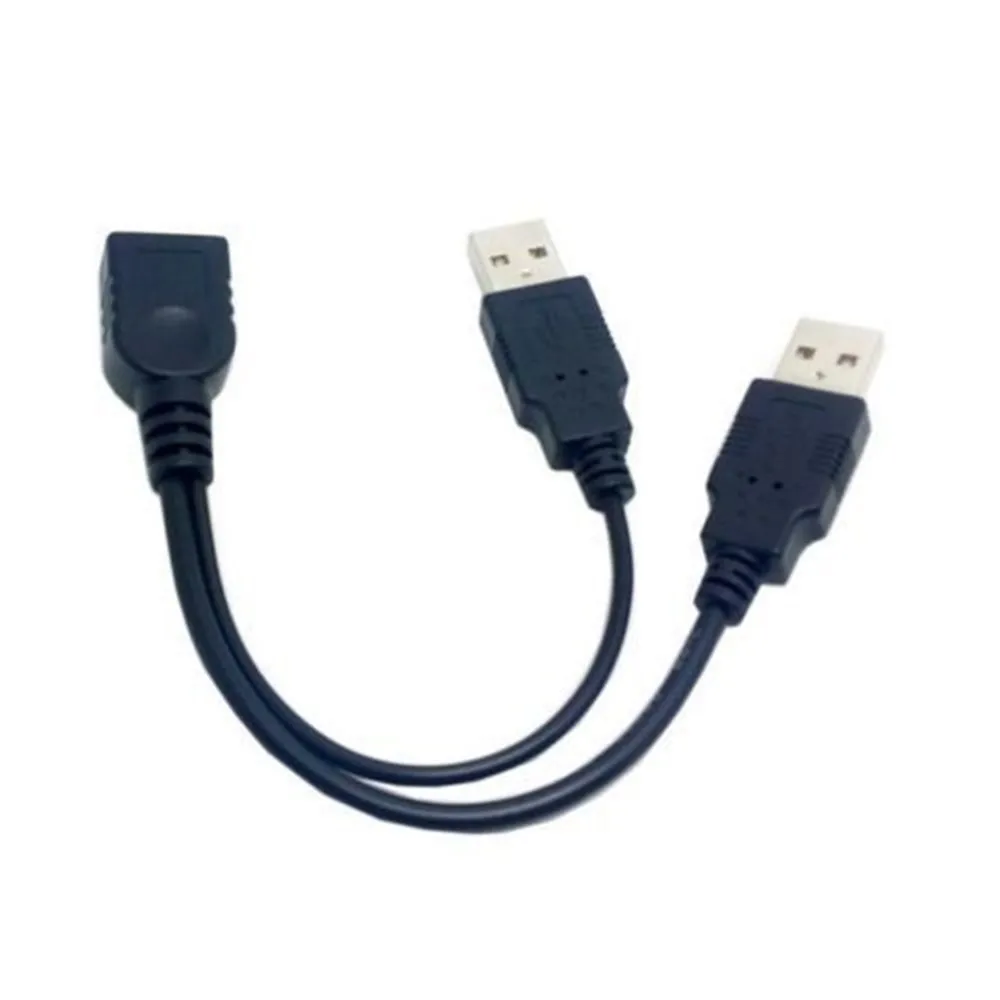 USB 2.0 Female A to Dual A vyriškų duomenų Y kabelio HDD maitinimo laidas išoriniam 2.5