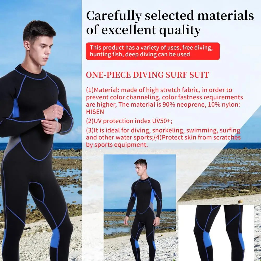 Viso kūno kostiumas 3mm šaltas vanduo, laikantis šiltą neopreno nardymo kostiumą Unisex nardymo odos maudymosi kostiumėlis banglenčių sportui Snorkeling Plaukimas