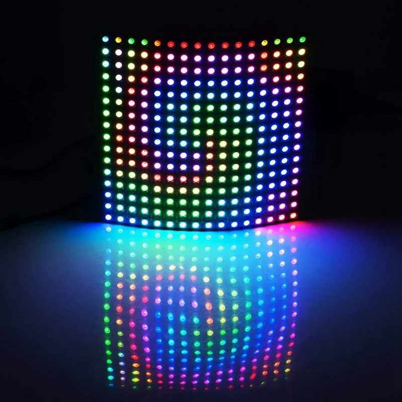 WS2812B LED RGB lankstus pikselių skydelis 16X16 individualiai adresuojamas skydelio šviesos LED modulio matricos ekranas