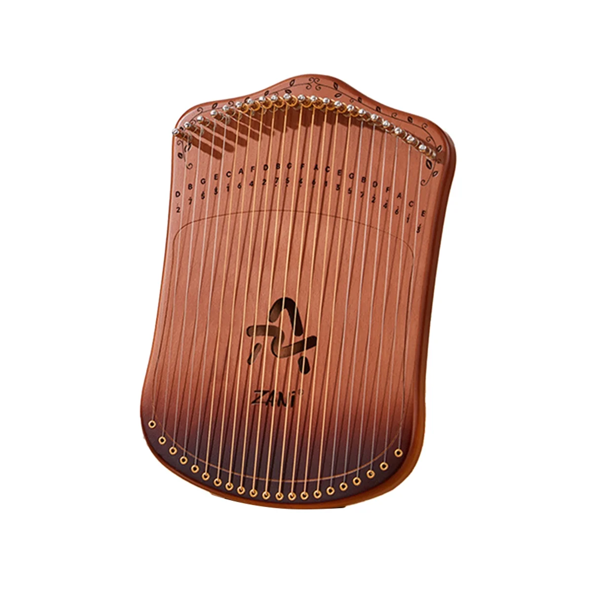 ZANI Small Harp Fingered Stringed Organ 17 Tone Lyre Beech A-Hole Box Style Lengva naudoti Pradedančiojo mažasis instrumentas